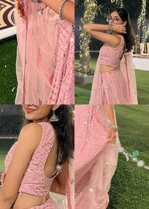 Blush Pink Mirror-Work Lehenga