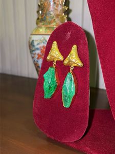 Natural Green Stone Earrings
