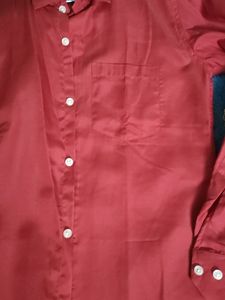 Red Premium Cotton Shirt Length 26 No Flaws.