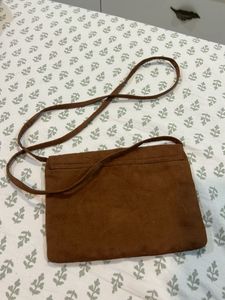 Brown Suede Sling Bag