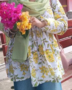Floral V-Neck Babydoll Tunic
