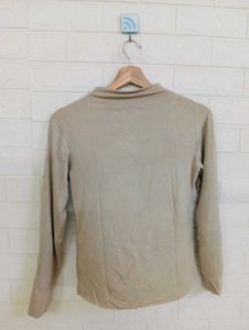 Beige Long Sleeve Top