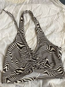 Zebra Print Halter Top