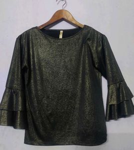 Sparkly Ruffle Sleeve Top