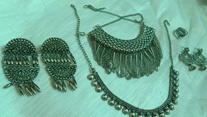 Silver😍Oxidised Jwellery Set