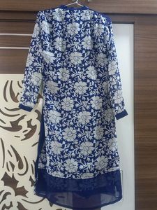 Navy Blue Straight Kurti