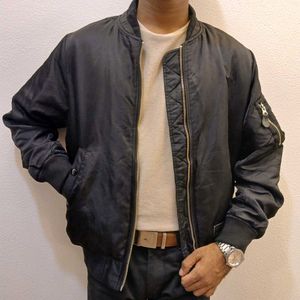 Classic Black Bomber Jacket