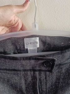 Gray Bell Bottom Style Full Length Trousers