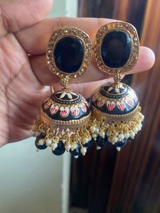Black Jhumka Earrings