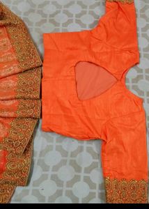 Orange Embellished Saree