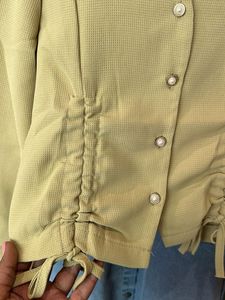 Cute light green Korean crop top