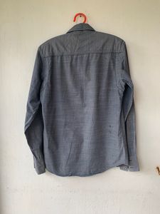 Gray Long Sleeve Button-Down Shirt