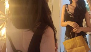 Black Embellishments Back Tie Top