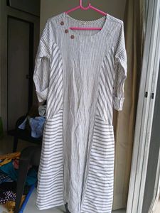 Black And White Anarkali Kurti