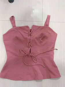 Cute Pink Peplum Top