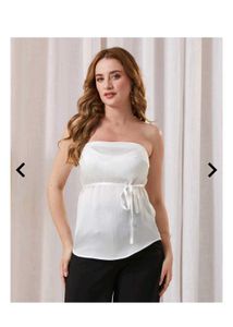 Shein strapless Elegant White Cape Top