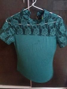 Emerald Green Lace Top