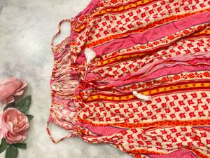 Pink &amp; Orange Print Sun Dress