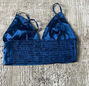 Blue Satin Bralette
