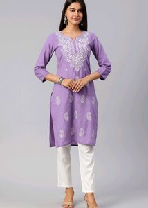 Elegant Embroidered Chikankari Kurta