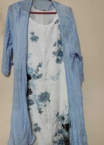 Women single piece dress with Fish cut shrug Total