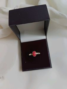 Pure Silver Pink Oyster Copper Turquoise Ring