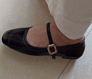 Black Mary Jane Flats