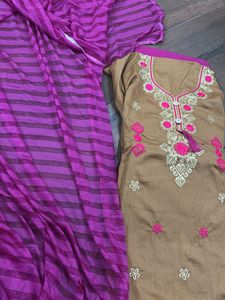 Embroidered Salwar Kameez With Dupatta