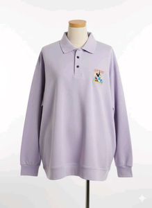 Lilac Cartoon Print Polo Shirt