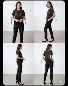 Kylie Black crochet top