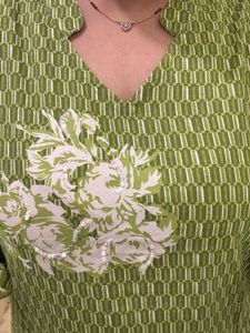 Green Printed Kurta Set
