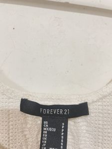 Forever 21 White Knit Crop Top