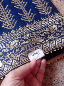 Elegant Blue &amp; Gold Embroidered Salwar Kameez