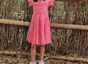 Girls Pink Tiered Dress
