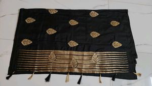 Elegant Black & Gold Saree