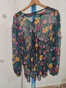 Floral Sheer Tunic Top