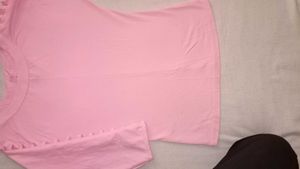 Linen Cotton Blend Light Pink Top