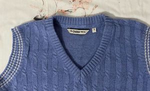 Blue Knit Sweater Vest