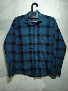 Black & Bluish Grey Checked Shirt