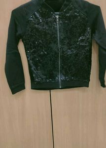 Girls' Sequin Bomber Jacket