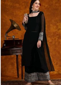 Elegant Black Kurta Palazzo Set