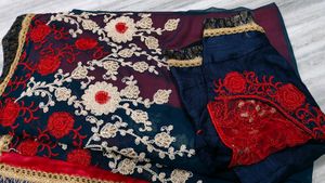 Georgette Saree With Thread Work