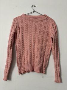 Pink Cable Knit Sweater