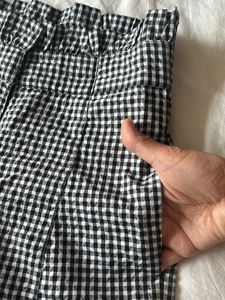26 High Waist Black&amp; White Check Girls Trouser