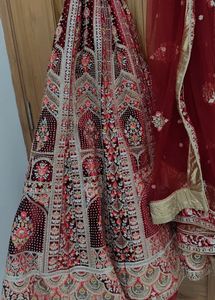 Maroon Velvet Lehenga Choli(one Time Use)