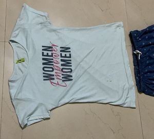 Teashirt And Shorts For Girls