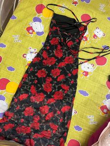 Floral Mesh Midi Dress