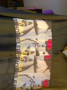Lady Gaga Graphic Sheer Button-Up