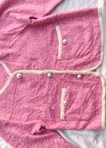 (Made In Korean) Pink Knit Cardigan