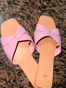 H&amp;M Pink Criss-Cross Slides